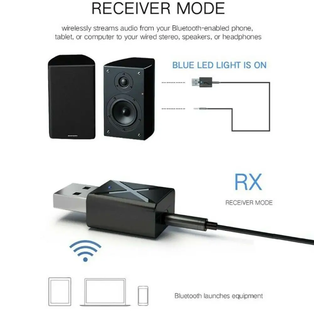 Bluetooth 5,0 аудио приемник передатчик мини стерео Bluetooth AUX RCA USB 3,5 мм разъем для ПК автомобильный комплект беспроводной адаптер