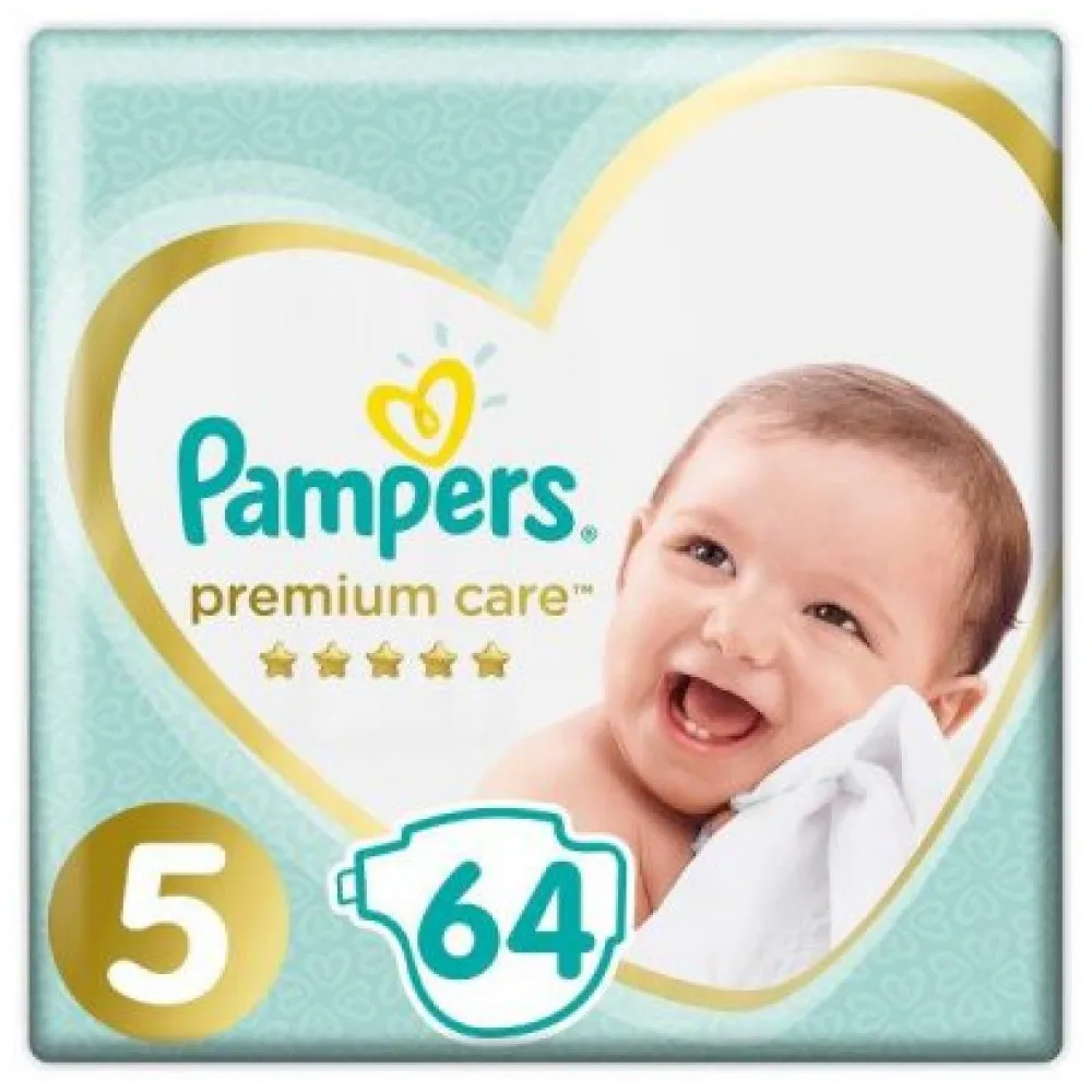 Подгузники Premium Care Pampers, размер 5,(11-16 кг), 64 шт