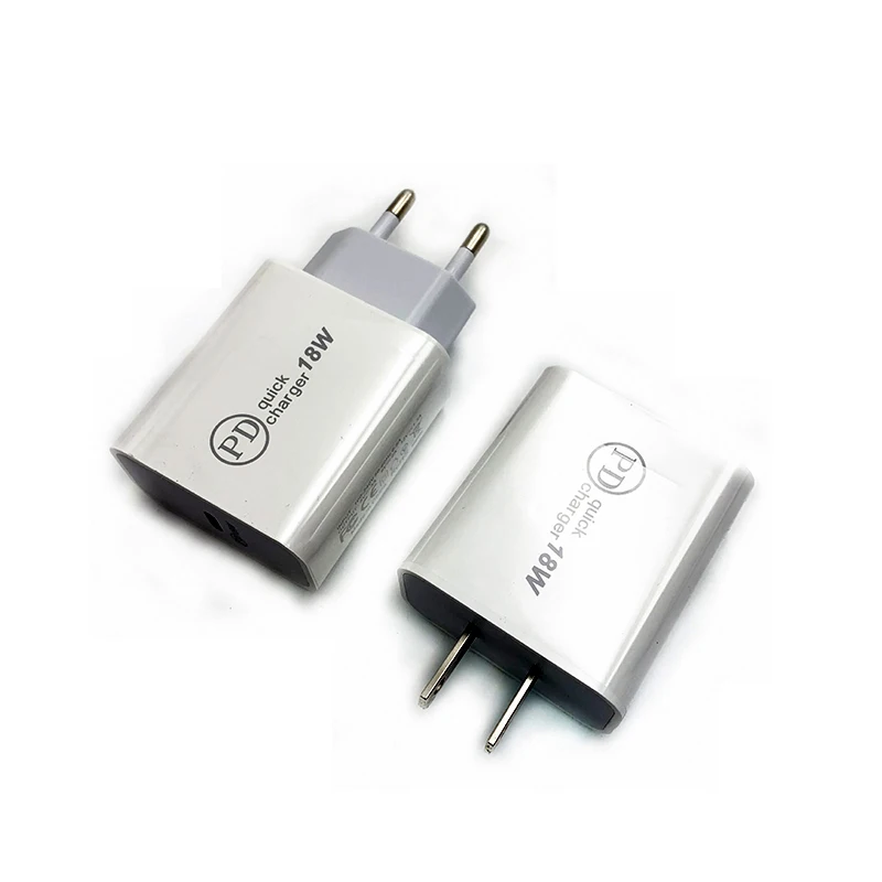100 шт./лот BRSUANG 18 Вт PD Быстрая зарядка usb type-C PD зарядное устройство EU/US Разъем для samsung S10 Plus iPhone 11 iPad Pro адаптер питания