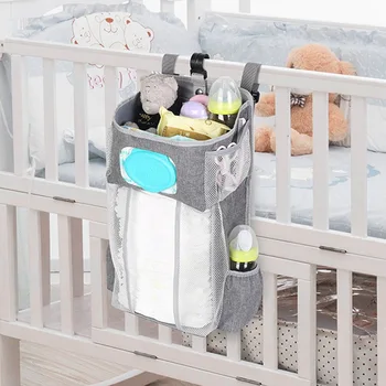 

Portable Baby Bedding Cloth Storage Rack Cradle Newborn Crib Bed Hanging Bag Inafnt Bedside Nappy Diaper Partition Organizer Bag