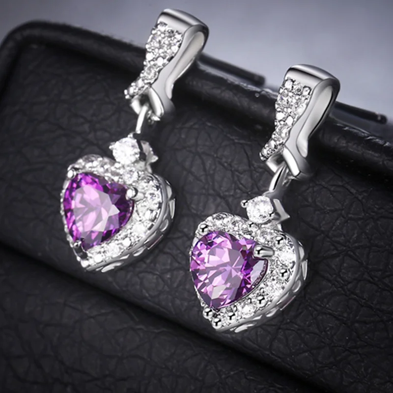 Женские серьги пусеты MDEAN из белого золота с фианитом ААА MSE076|stud earrings|stud earrings for