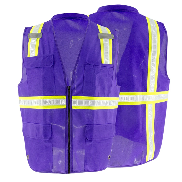 

ZUJA Online Support Road Purple High Visibility reflective Safety Vest LBV8099