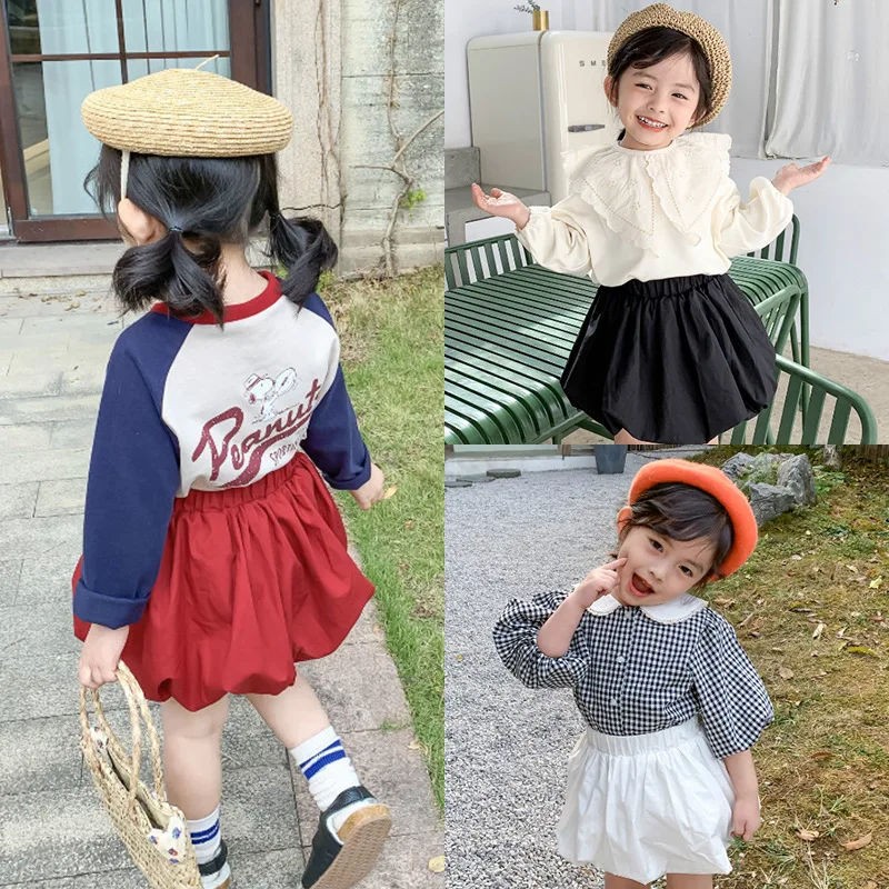

Spring New Arrival Korean style cotton pure color sweet all-match fashion mini short skirt for princess cute baby girls