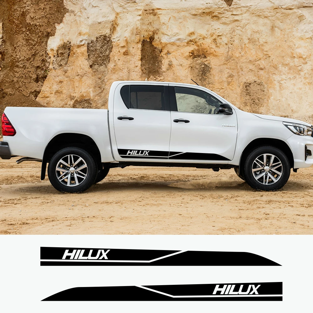 2 шт. автомобильный боковой двери наклейки для Toyota Hilux Vigo Авто Виниловая пленка DIY