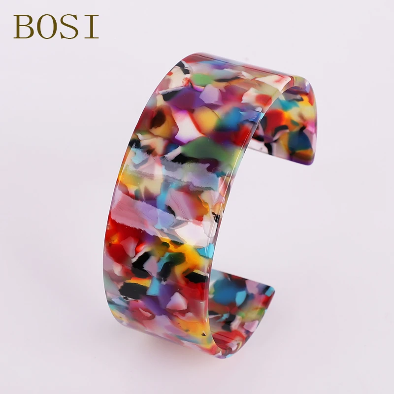 Bohemian Leopard Acitic Acid Acrylic Resin Bracelets Colorful Bangle For Women Resin Cuff Bracelet femme Simple Elegant Jewelry bangle bracelet