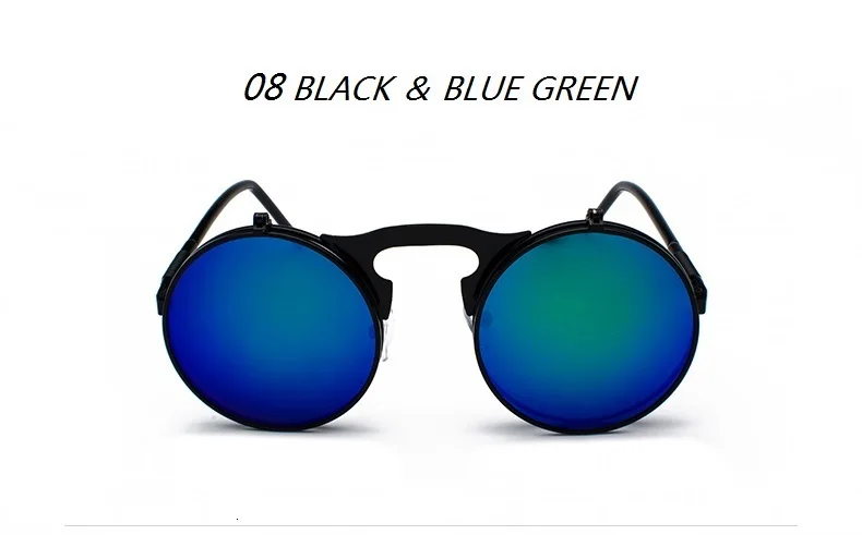 Круглые Солнцезащитные очки в стиле стимпанк для женщин и мужчин, металлические винтажные Круглые Солнцезащитные очки с двойными линзами, стильные круглые солнцезащитные очки Gafas Oculos De S