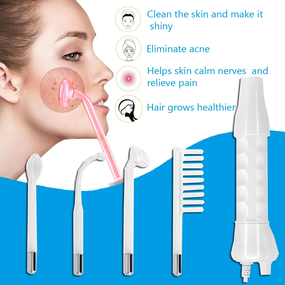 Portable High Frequency Device Electrode Wand Facial Machine Acne Remover Face Massager Beauty SPA Skin Tightening Face Lifting 6