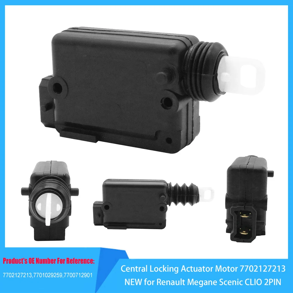 7702127213 Actionneur de verrouillage de porte de moteur /à verrouillage central 2 broches adapt/é pour Re-nault Mega-ne Sce-nic Cl-io