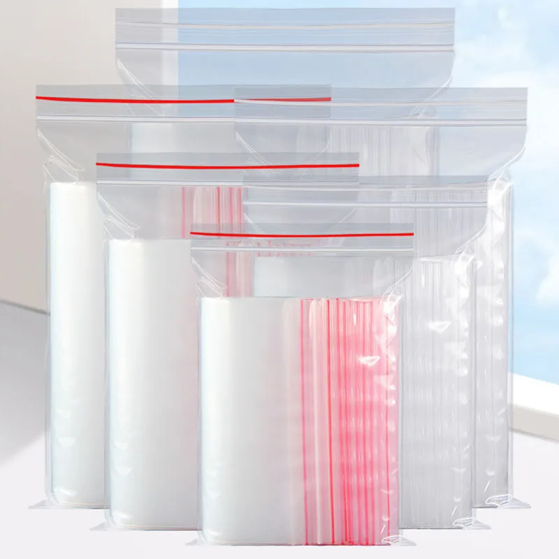 100 шт. Полиэтиленовая упаковка для пищевых продуктов пакеты на молнии прозрачная