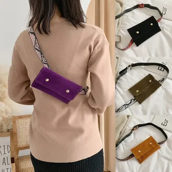 

Fashion Ladies Fanny Pack Solid Color Suede Shoulder Crossbody Female Sports Chest Bag Phone Bag Messenger Waist Bag #20