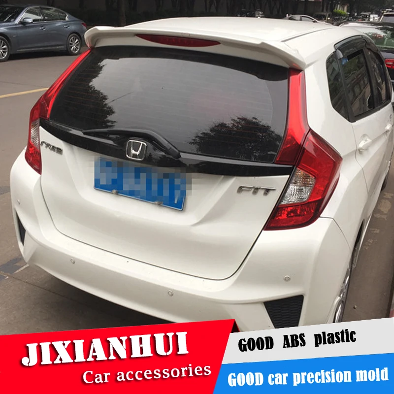 Для Fit спойлер 2014 2017 Honda Jazz Yyck Спойлер ABS пластик Материал заднее крыло автомобиля