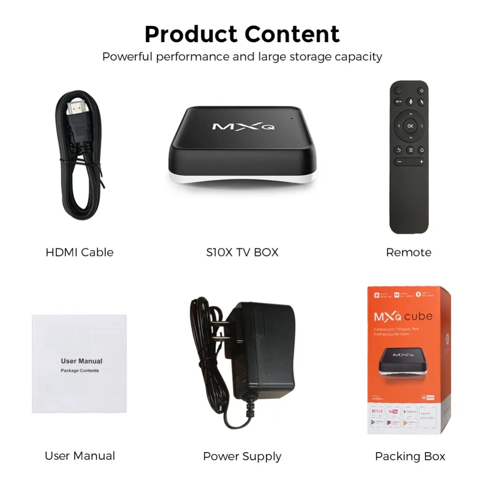 TV Box S905W Quad-Core MXQ PRO Google Play TV Box 4K HD 2G 16G Android 7.1Voice Control video Speaker 2.4G WiFi BT Smart tv box