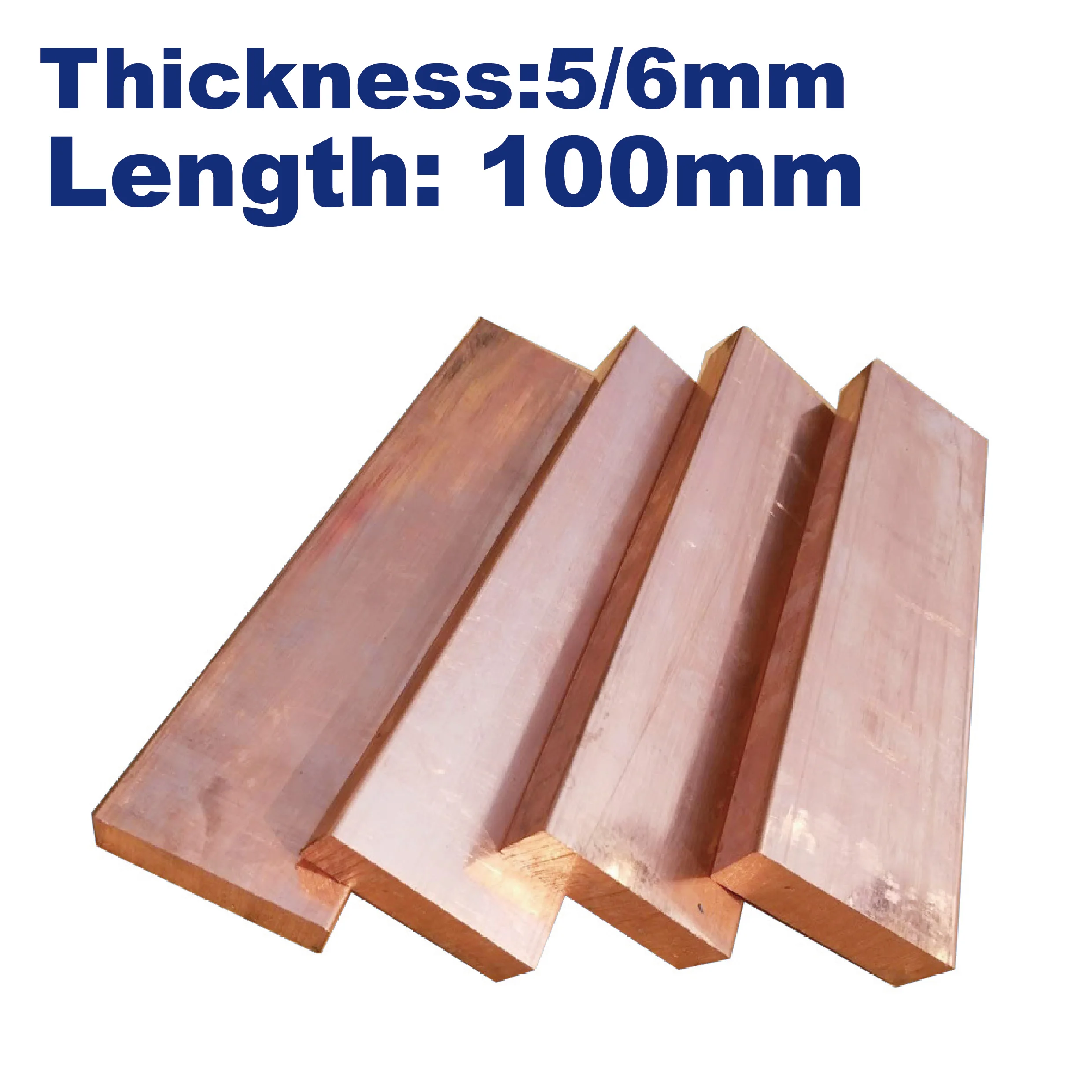 99.9 pure solid flat copper bar thickness 5mm/6mm Length 100mmTool