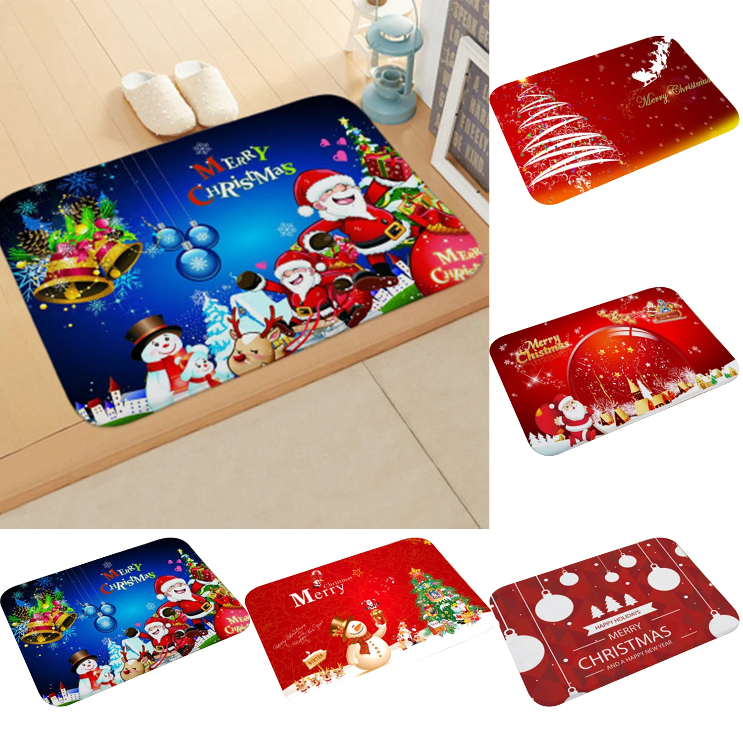 

2019 Christmas Mat Outdoor Carpet Doormat Santa Ornaments Christmas Decoration For Home Xmas Navidad Noel New Year Gift 2020
