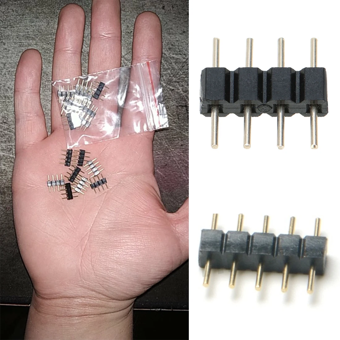 Хороший светодиодный аксессуары 4 Pin/5 pin RGB Разъем адаптер штырь иглы мужской тип