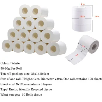 

Roll Tissue 2020 Top Hollow Replacement Roll Paper Print Toilet Paper Table Kitchen Paper Napkin 14PC Toallas De Papel