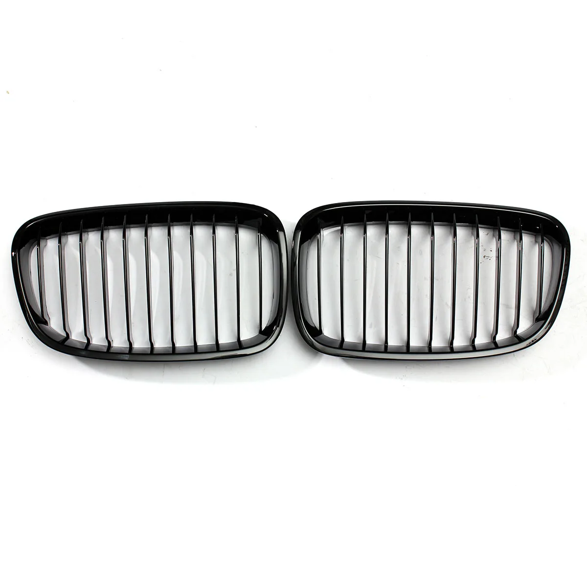

2X ABS Car Front Air-inlet Grille Grill Mesh Net Trim Strip Cover Gloss Black For BMW F20 F21 1 Series 2011 2012 2013 2014