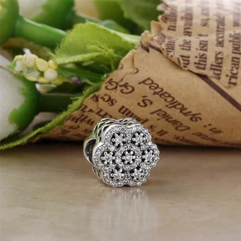 

Free Shipping Real 925 Sterling Silver Bead Shining Snowflake Beads Fit Original Pandora Bracelet For Women Diy Jewelry