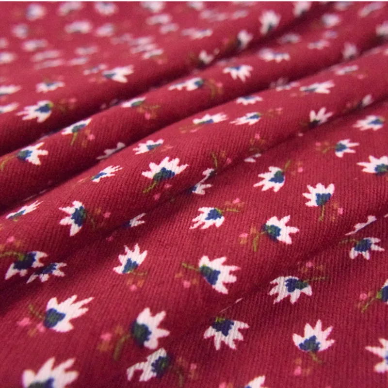 Half Meter Autumn Winter New Design Little Flower Print Cotton Corduroy Fabric For Shirt Coat Face Shoe Surface T1498 Half Meter Autumn Winter New Design Little Flower Print Cotton Corduroy Fabric For Shirt Coat Face Shoe Surface T1498