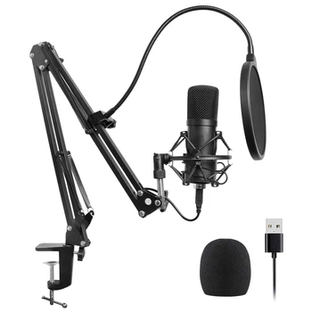 

Usb Microphone Kit Usb Computer Cardioid Mic Podcast Condenser Microphone with Professional Sound Chipset for Pc Karaoke, Youtub