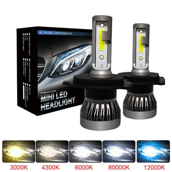 

2 pezzi LED 12000LM/coppia Mini lampadine per fari per Auto H1 H7 H8 H9 H11 Kit fari 9005 HB3 9006 HB4 lampade per Auto 4300K