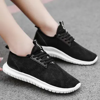

Over Size Light Weight Women's Footwear Men Sneakers Sport Running Shoes Women's Sports Shoes 2020 Black Breath Athletic E-304