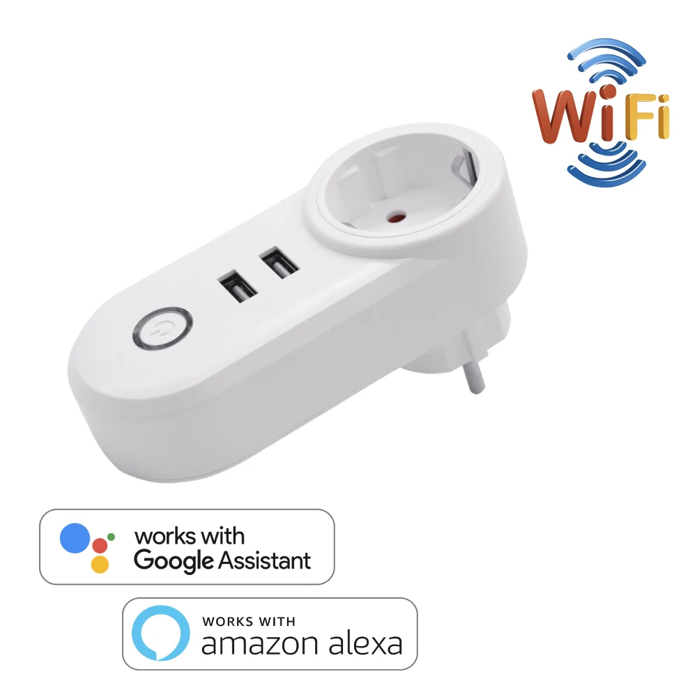 Knewfun Smart Розетки Wi-Fi Беспроводной удаленного гнездо адаптера с таймером 2 USB IOS/Android приложение Совместимо с эхо google дома