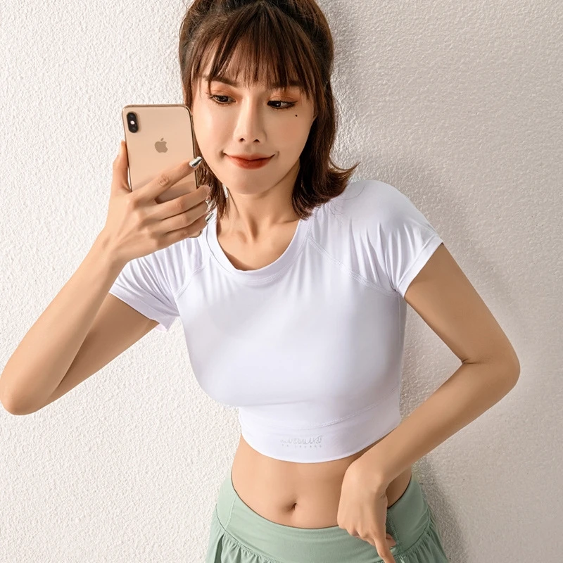 Женский Быстросохнущий топ для бега и фитнеса сексуальная одежда йоги