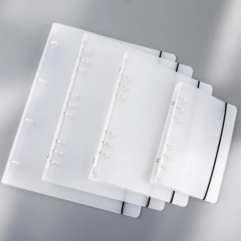 Venta caliente Carpeta de archivos con Clip de plástico de Color transparente, cuaderno A5/A6/A7, carpeta de anillas de hojas sueltas, planificador, Agenda, escuela, suministros de oficina, 1 ud. dV5bOr5dw