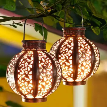 

LED Hanging Solar Lanterns with Handle Outdoor Garden Lights Decoration