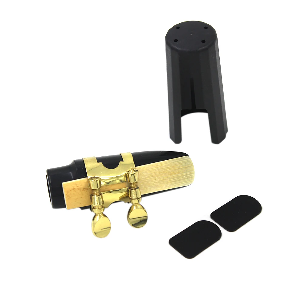 Soprano Sax Saxophone Mouthpiece Plastic With Cap Metal Buckle Reed Mouthpiece Patches Pads