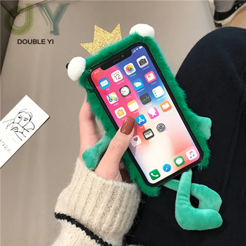 Iphone xs лягушка оболочка Apple XR diy Рождественский плюшевый чехол