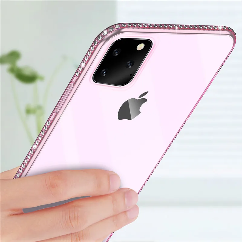 Чехол Moskado со стразами для iPhone 11 6 6S 7 8 Plus X Прозрачный блестящий Мягкий чехол из ТПУ