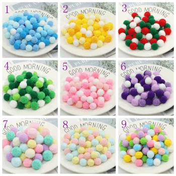 Colorful Plush Pom Pom Set 1