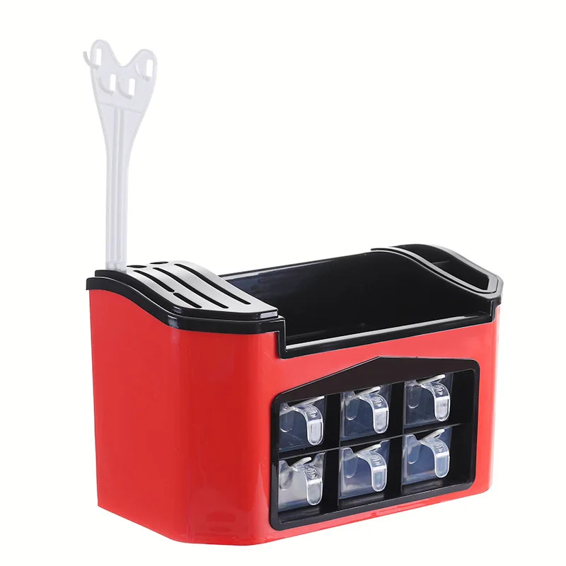 

Kitchen Multi-functional Seasoning Box Knife Storage Shelf Multi-part Storage Box Plastic Set