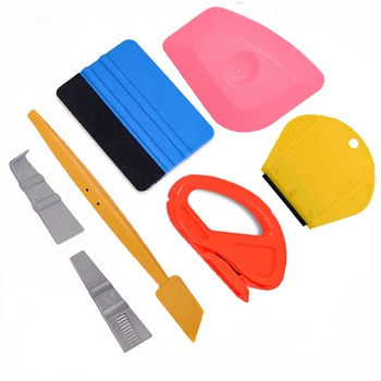 

EHDIS Carbon Fiber Vinyl Film Magnet Squeegee Set Car Wrapping Tools Foil Wrap Cutter Auto Car Sticker decals Applicator