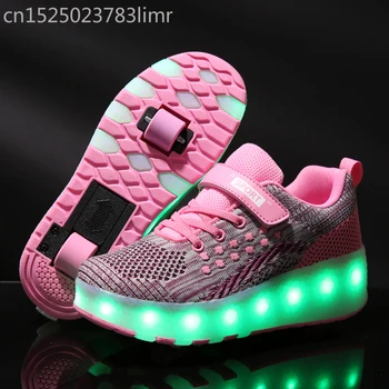 

Heelys 2020 New USB Charge LED Colorful Children Kids Fashion Sneakers with Two Wheels Roller Skate Shoes Boys Girls Shoes