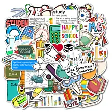Papeterie scolaire dessin animé amusant, 50 pièces, autocollants pour scrapbooking, ordinateurs portables, téléphones, jouets pour enfants