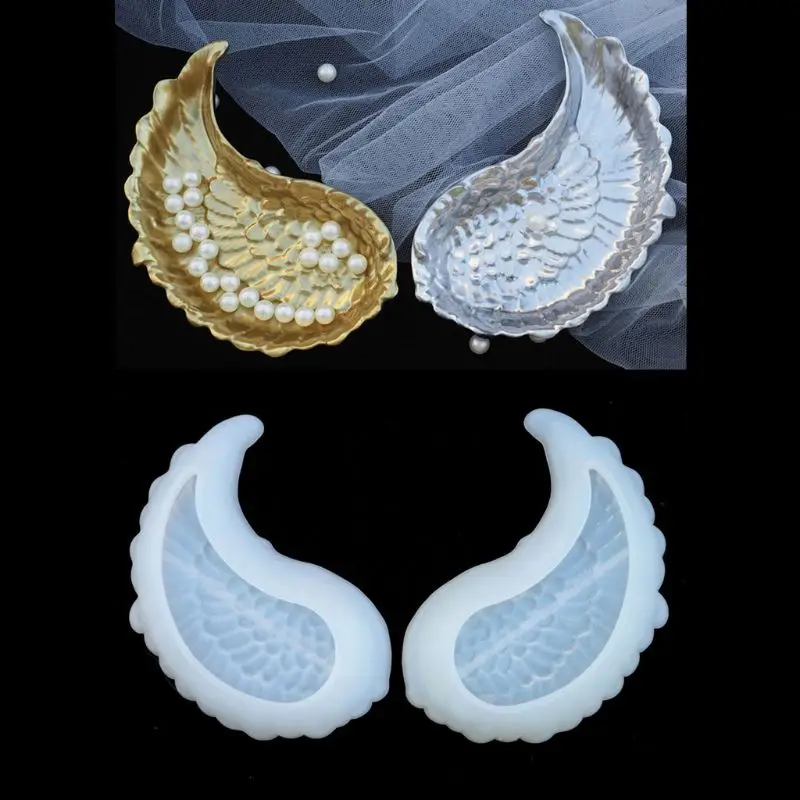 

1 Pair DIY Wing Tray Silicone Jewelry Resin Mold Wings Shape Dishes Plate Mold Resin Casting Mold Jewelry Art Craft Tool