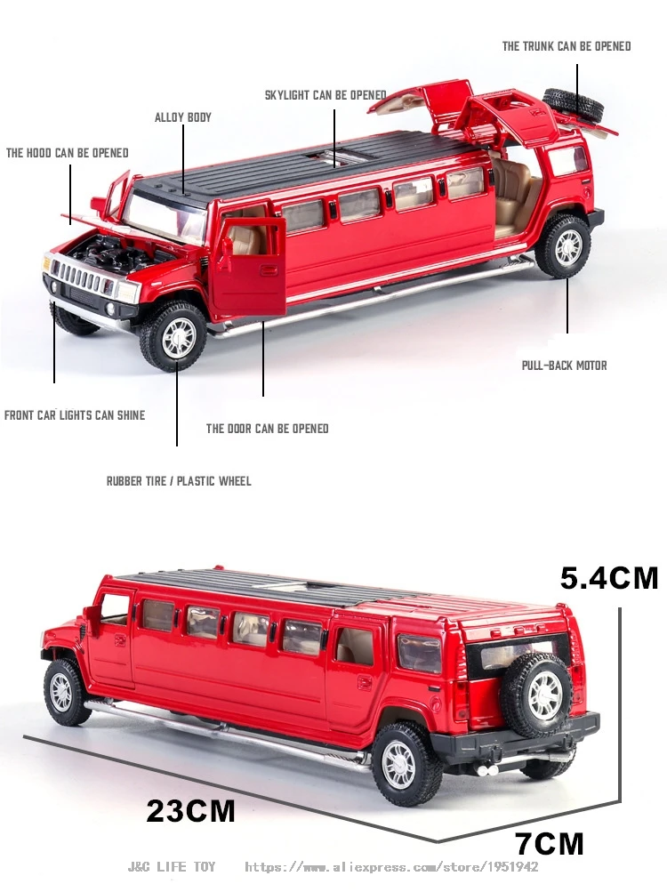 Высокая имитация 1:32 Сплав hummer limousine Металл литой автомобиль модель оттягивающийся мигающая детская музыкальная игрушка транспортные средства Рождественский подарок