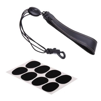 

HOT-1Pcs Adjustable Saxophone Sax Leather Nylon Padded Neck Strap with Hook Clasp & 8Pcs 0.3mm Mouthpiece Patches Pads Cushions