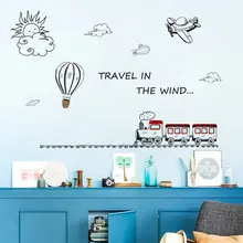 Mu ji рабочие Ding мультфильм наклейки на стену маленький поезд детская комната фоновое украшение съемные обои FX82