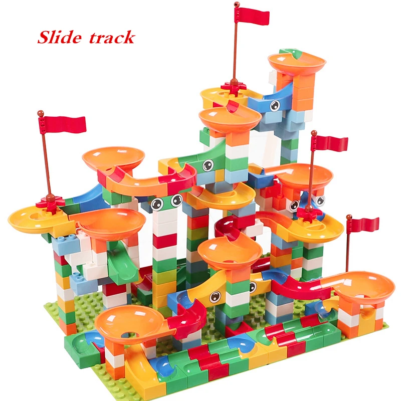

Marble Race Run Block Variety slide track Duploedly Building Blocks Funnel Slide DIY Bricks Educational Toys For kids Compatible