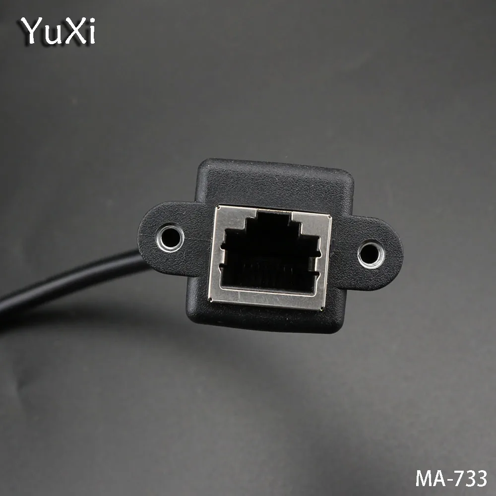 Yuxi 1 teile/los 30cm männlich zu weiblich rj45 schraube panel halterung ethernet lan netzwerk verlängerung kabel für laptop für pc – Detail 4