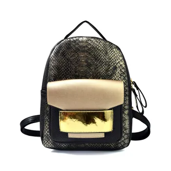 

New Snake PU Leather Women Backpack Female Fashion Rucksack Brand Designer Ladies Back Bag High Quality Serpentine School Bag