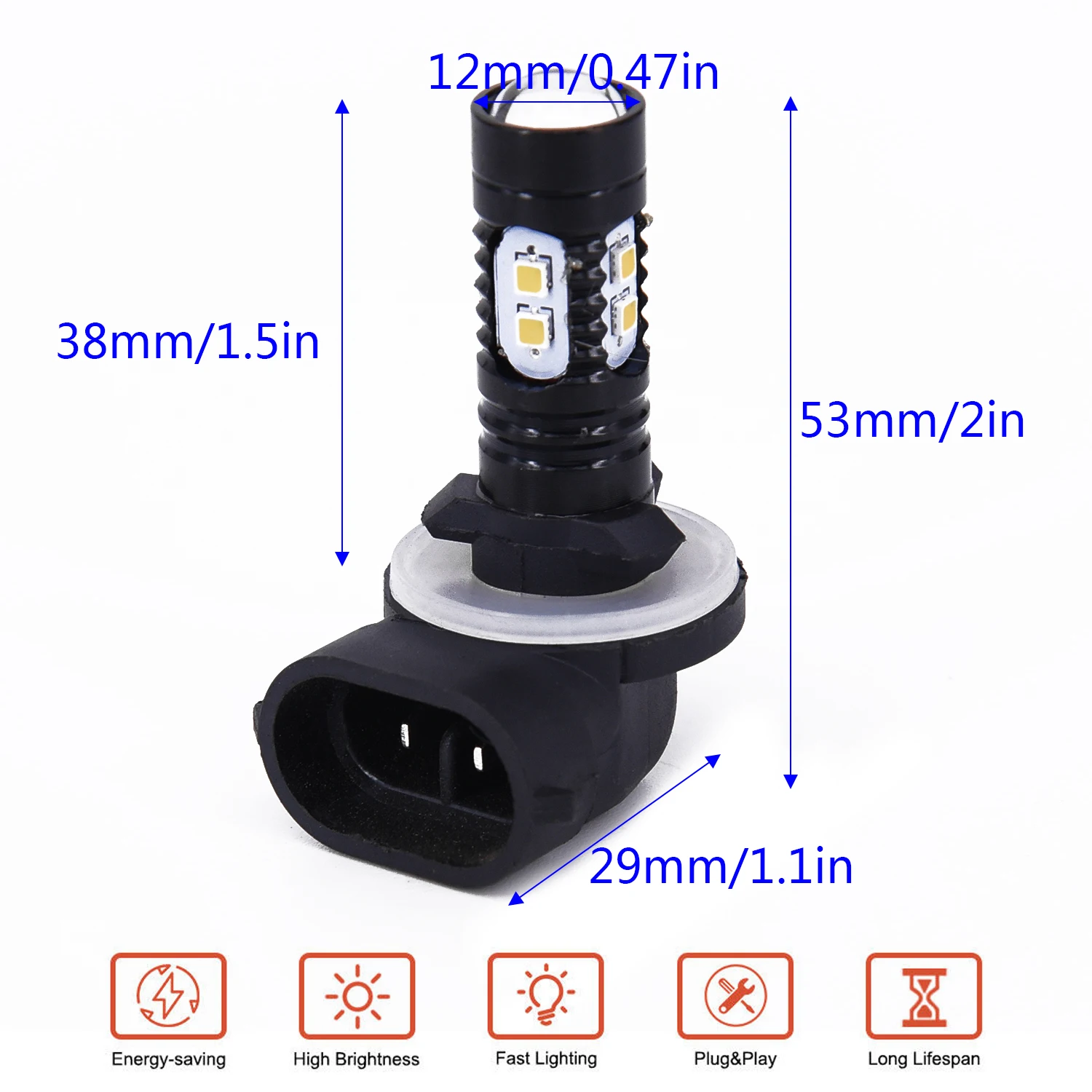 2X 50W 2323 10LED Противотуманные фары дальнего света лампа 881 862 886 889 894 896 898 белый |