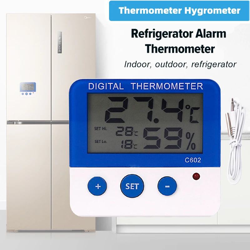 Thermomètre numérique pour congélateur, réfrigérateur, cuisine, maison,  restaurants, bars, alarme sonore avec capteur : : Maison