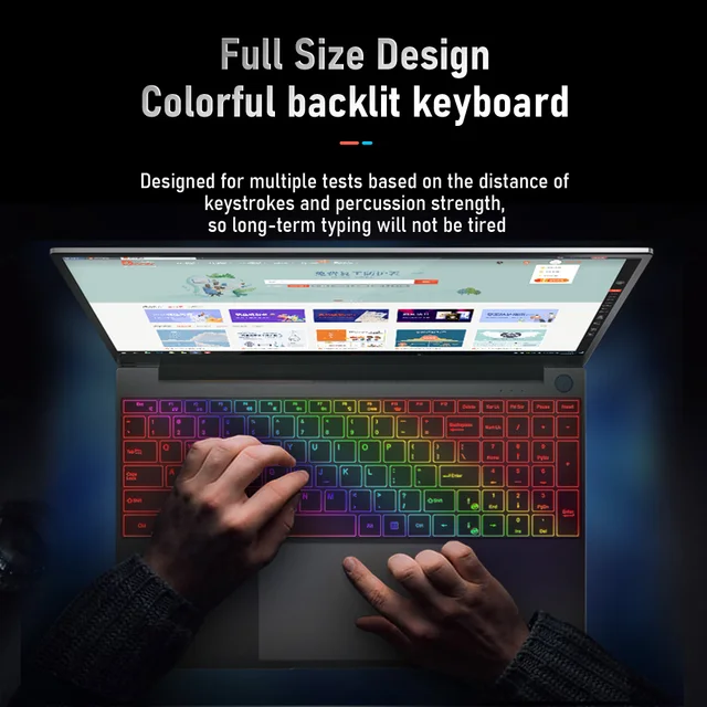 i7 Gaming Laptop 12GB 16GB RAM Laptops 15.6 Inch Intel Core i3 i5 laptop 512G 1T SSD Fingerprint Unlock Protable Computer 4