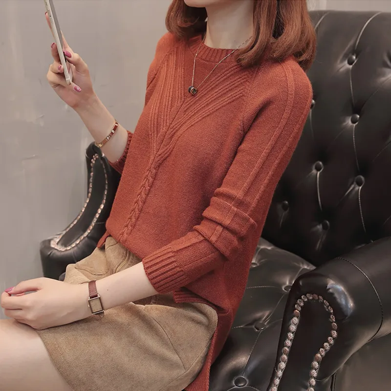 Winter Women pullover sweater fashion Autumn plus size sweaters O-neck knitwear loose knitted sweater female slim casual tops