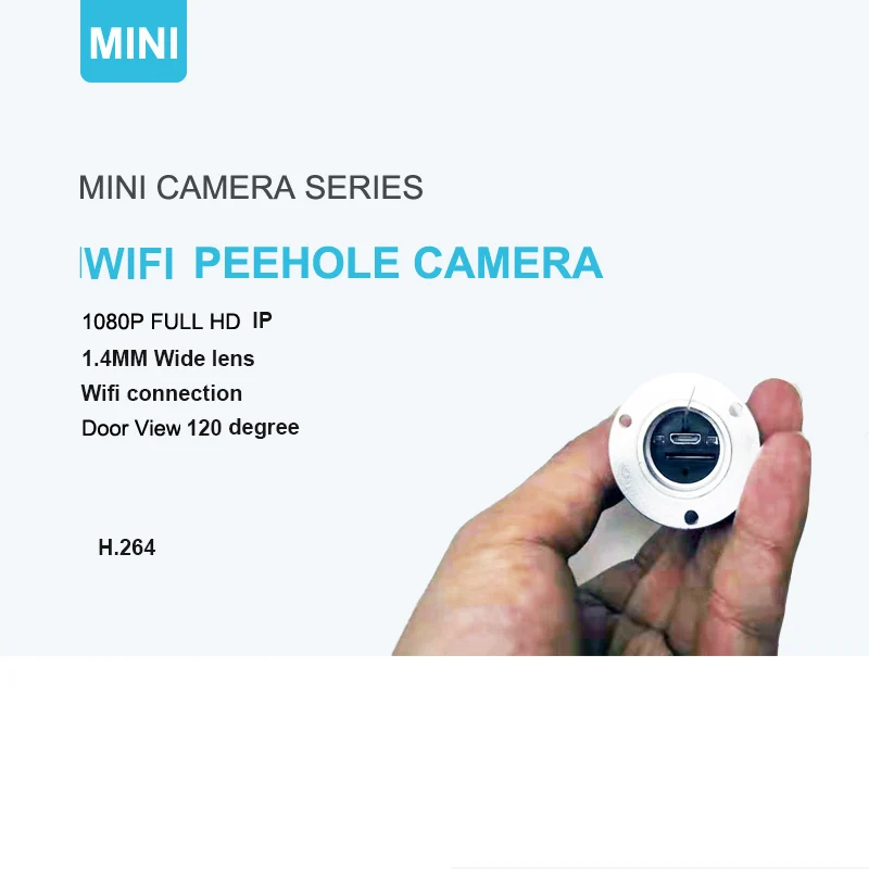 

1080P FULL HD WIFI Audio Doorview peehole camera 1.4mm Fisheye Lens 120 Degree Mini Peephole POE camera with night vision